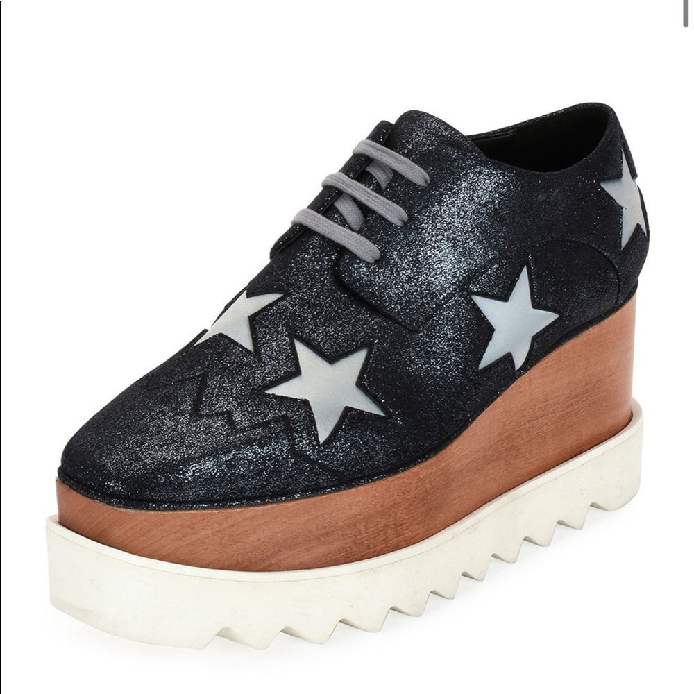 STELLA MCCARTNEY
Elyse Stars Faux-Leather Platform Creeper, Gray